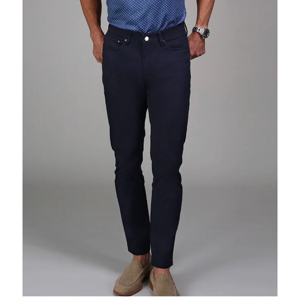 Collars & Co Mens Size 36x32‎ CEO 5-Pocket Pants Navy Stretch Cotton Chino NWT